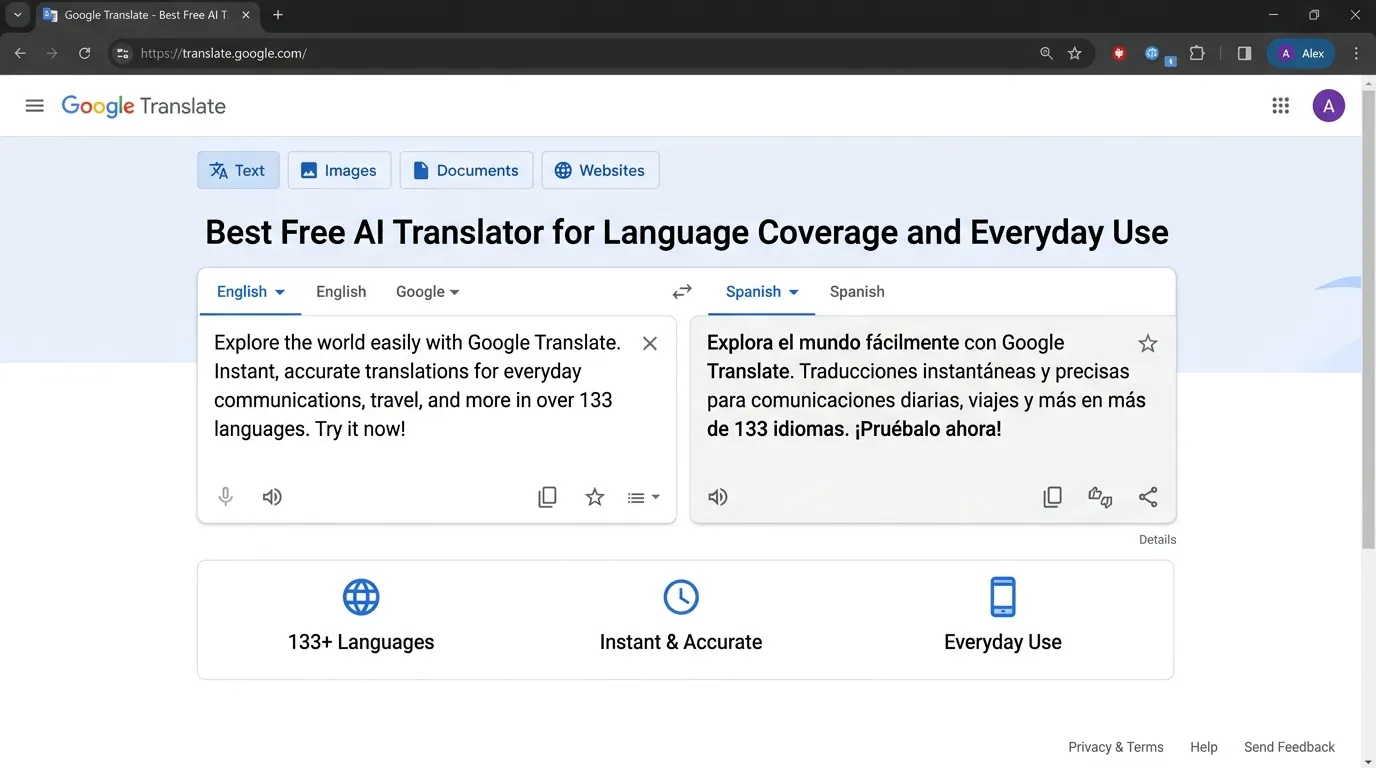 Google Translate: Best Free AI Translator for Language Coverage and Everyday Use