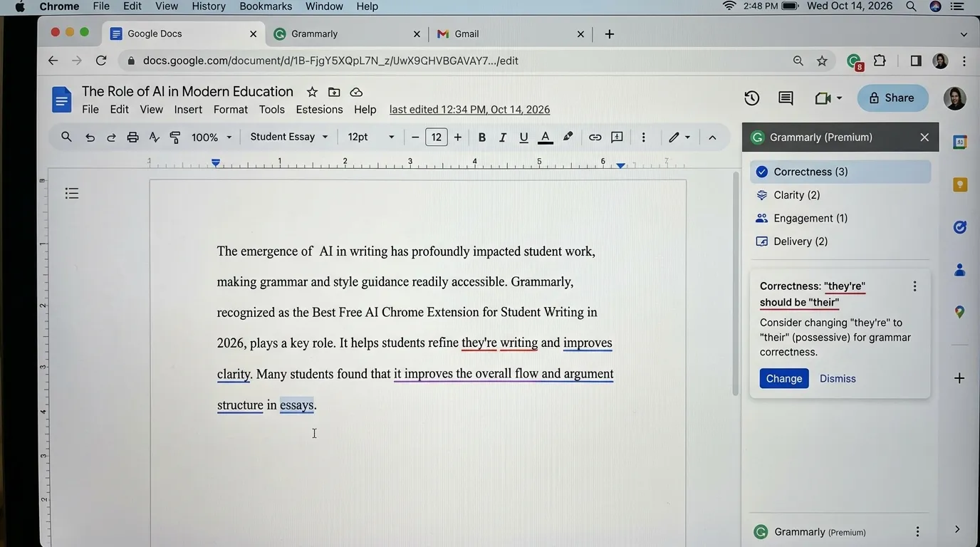 Grammarly: Best Free AI Chrome Extension for Student Writing in 2026
