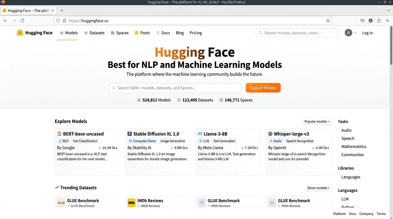 Hugging Face — Best for NLP and Machine Learning Models