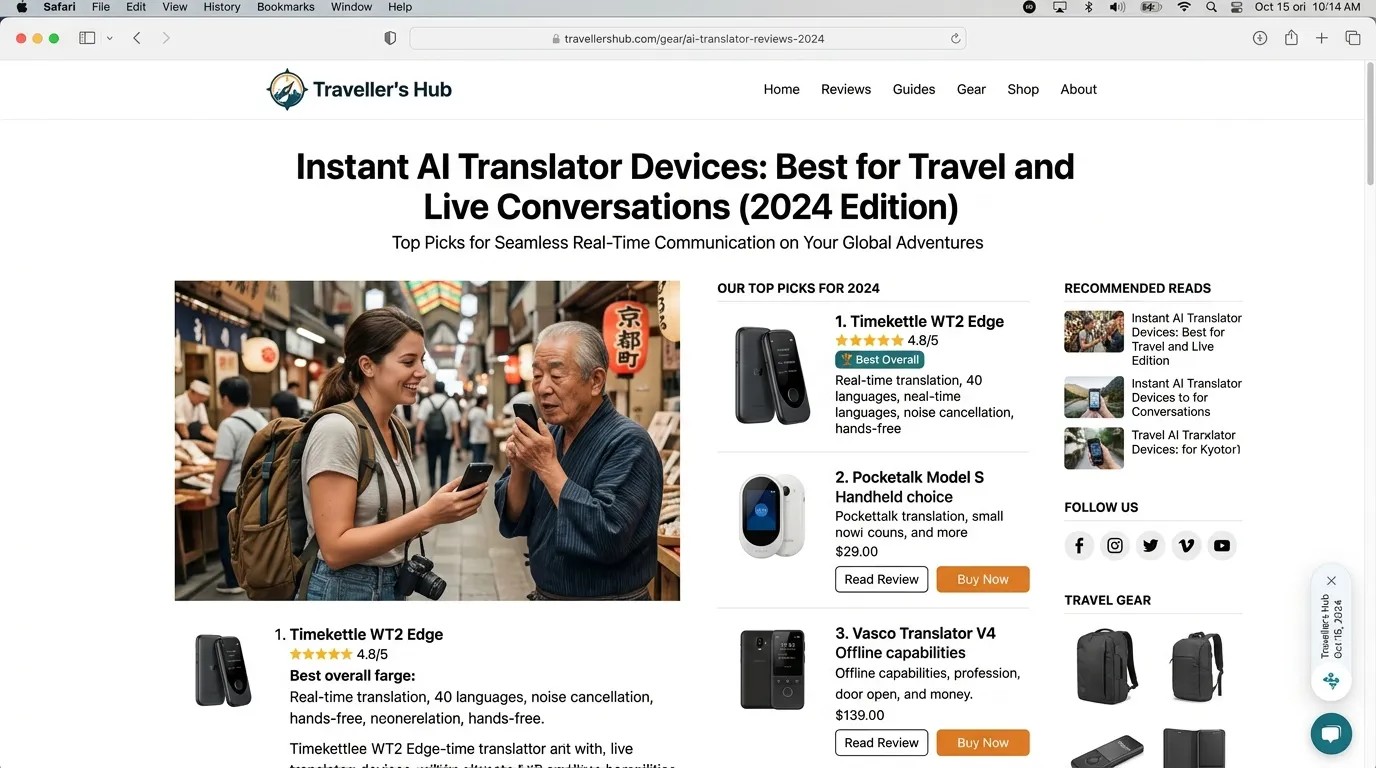 Instant AI Translator Devices: Best for Travel and Live Conversations