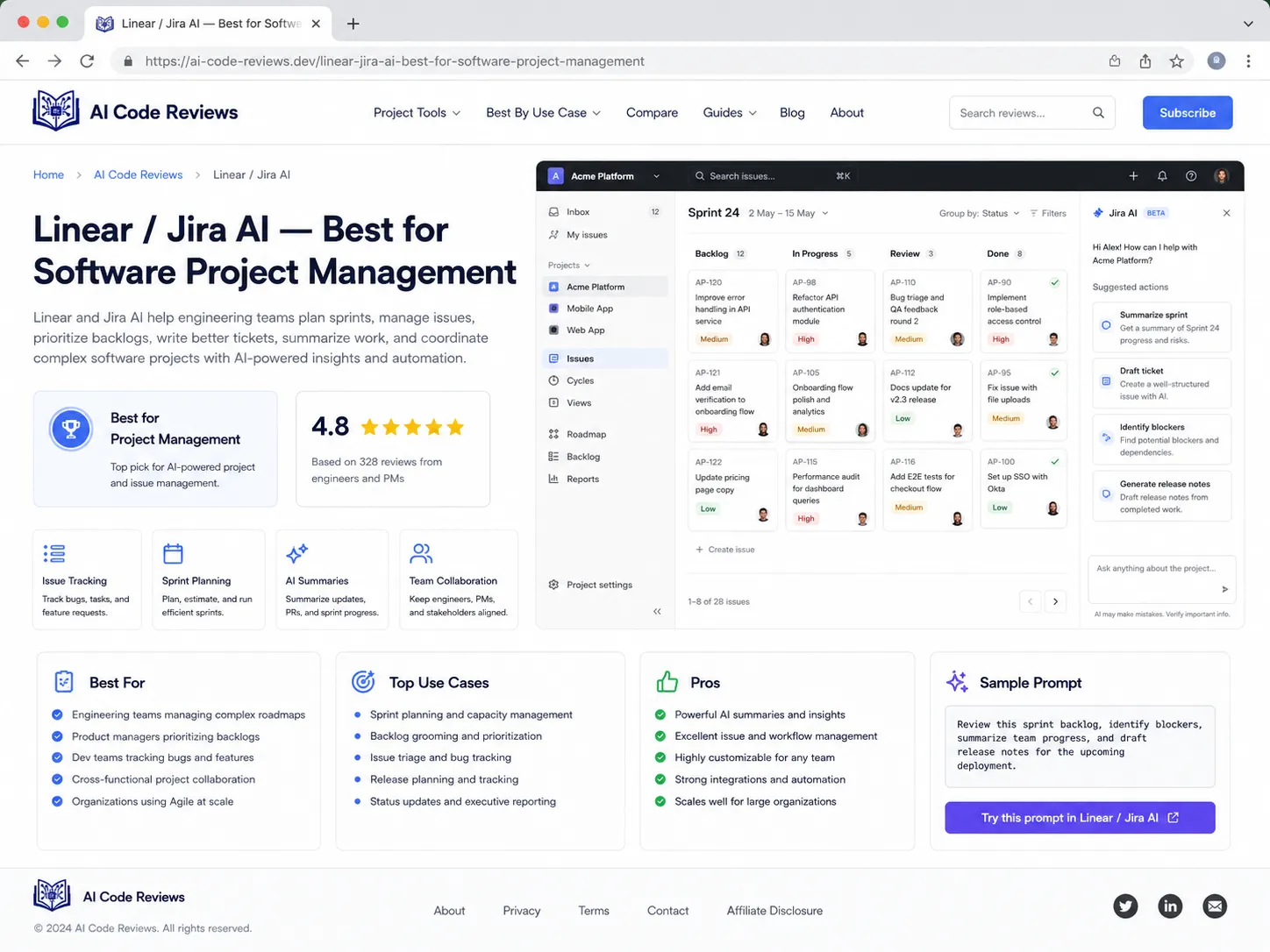 Linear / Jira AI — Best for Software Project Management