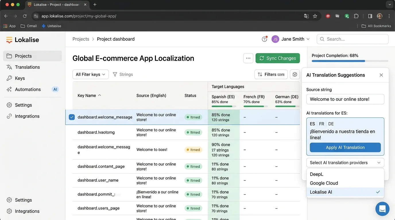 Lokalise: Best AI Translation Tool for App, Website, and Software Localization