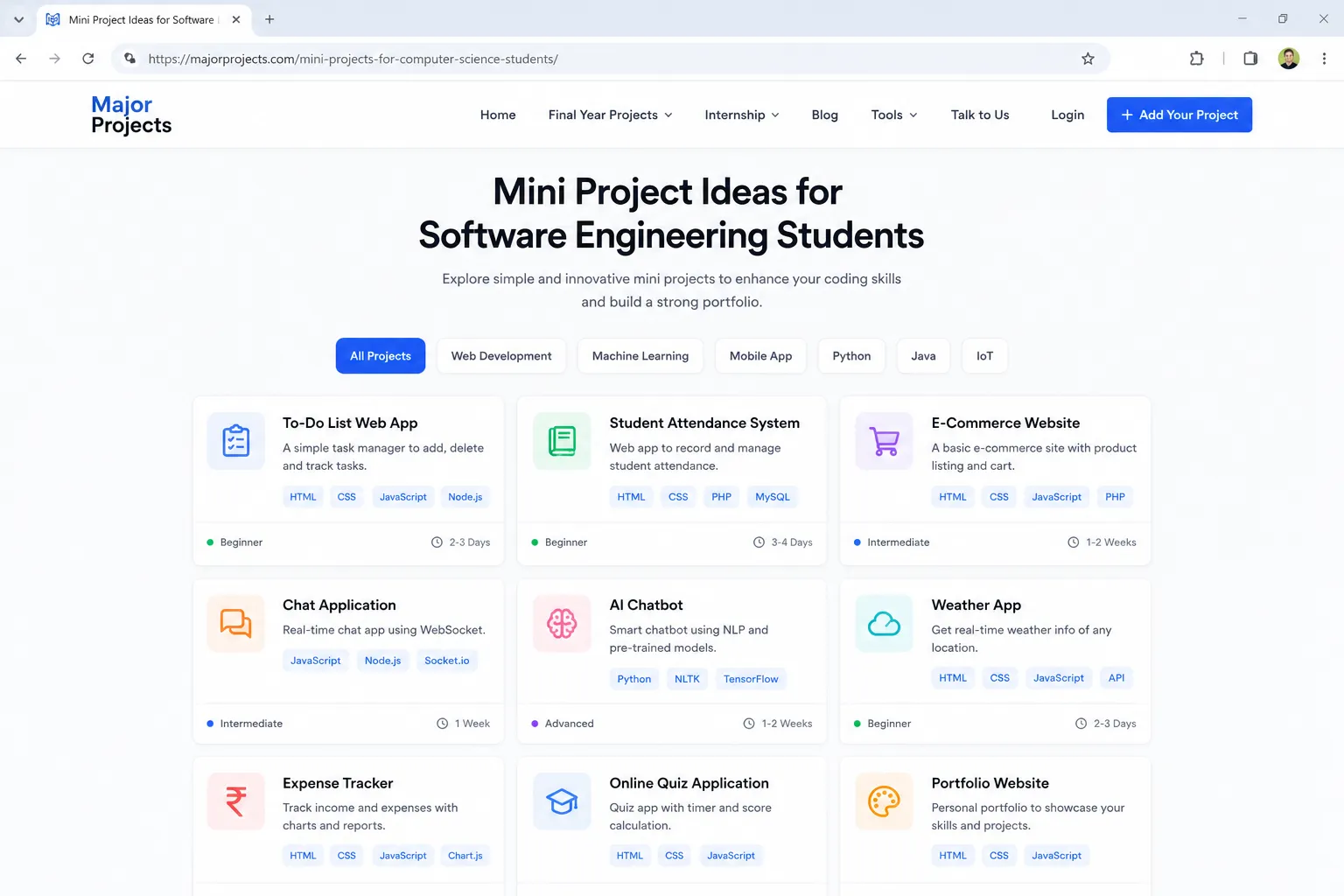 Mini Project Ideas for Software Engineering Students