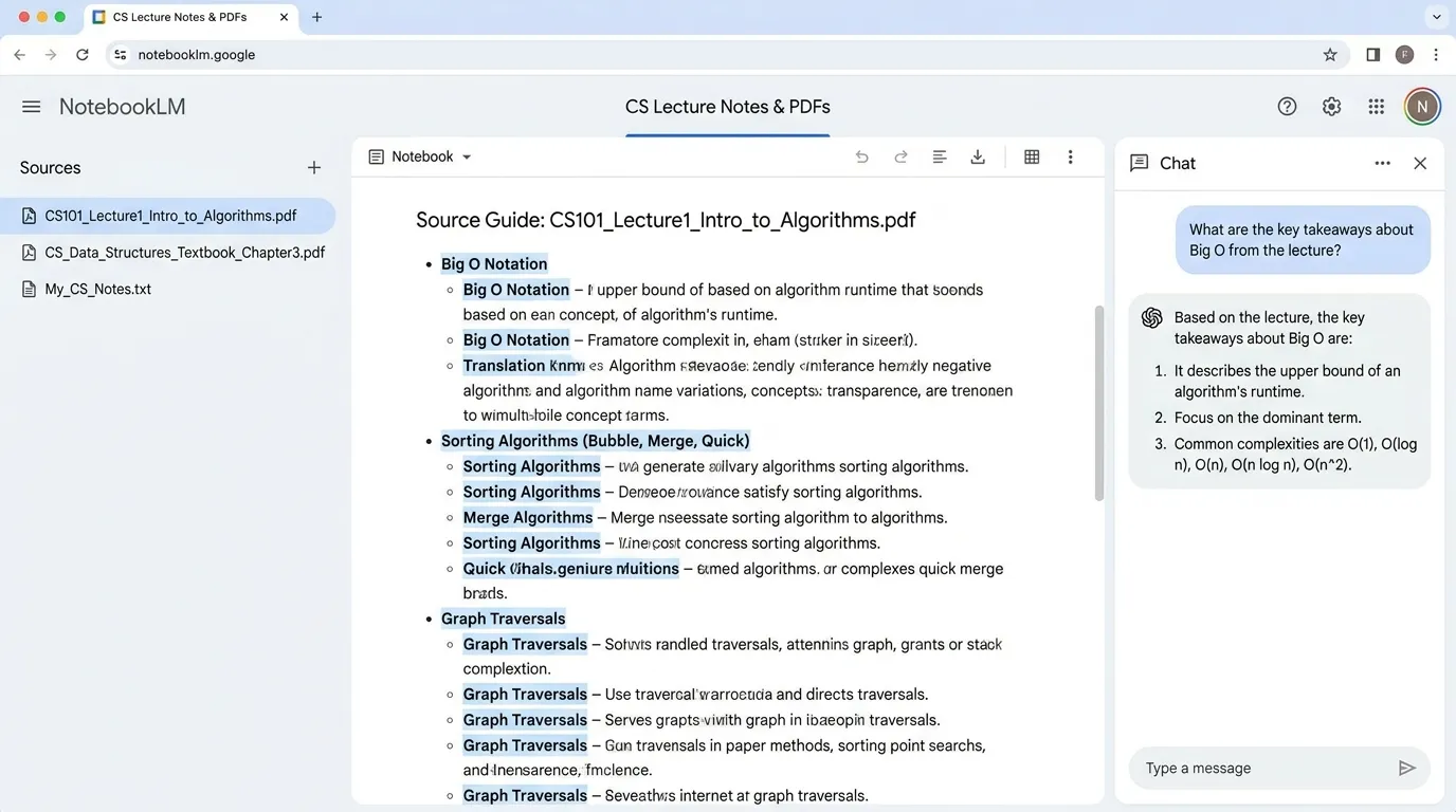 NotebookLM — Best for CS Lecture Notes and PDFs