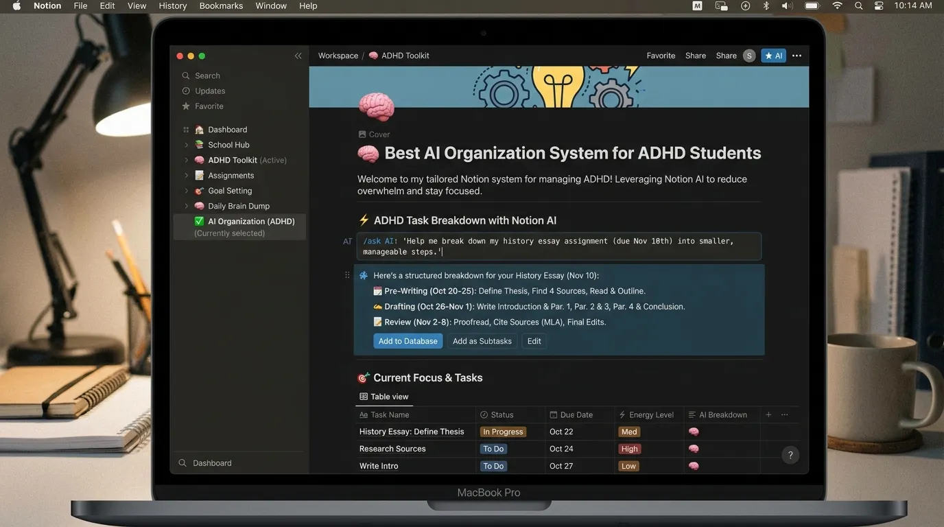 Notion AI: Best AI Organization System for ADHD Students
