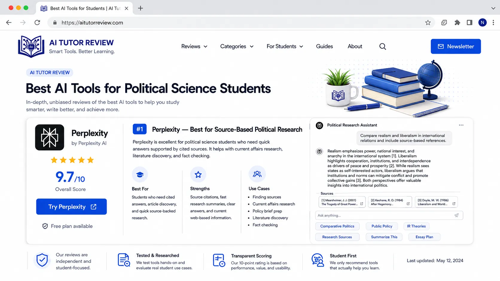 Perplexity — Best for Source-Based Political Research