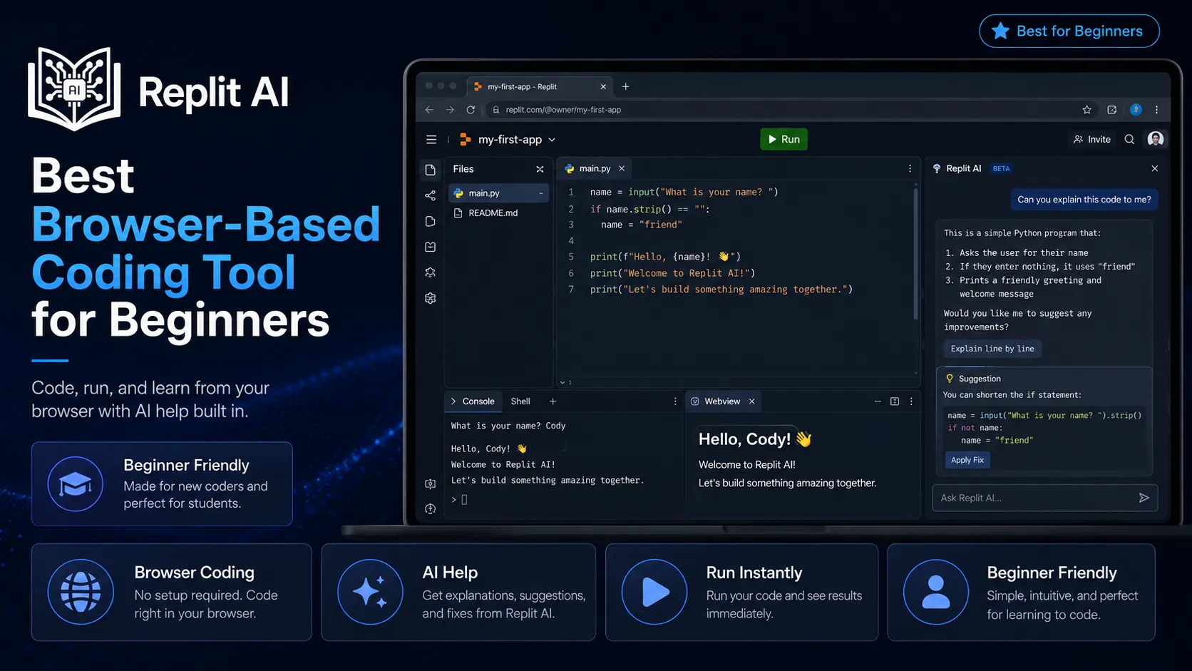 Replit AI — Best Browser-Based Coding Tool for Beginners