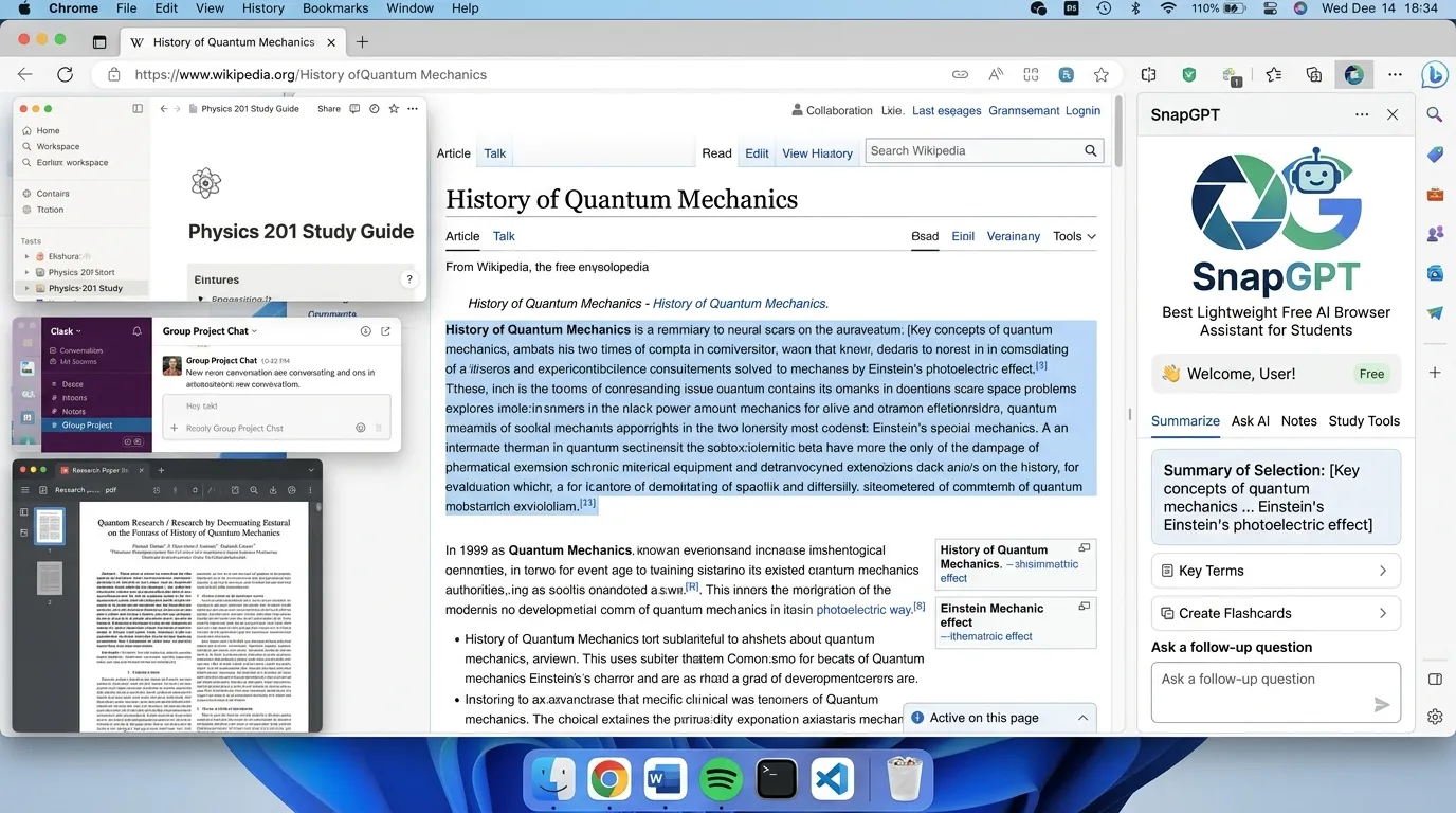 SnapGPT: Best Lightweight Free AI Browser Assistant for Students