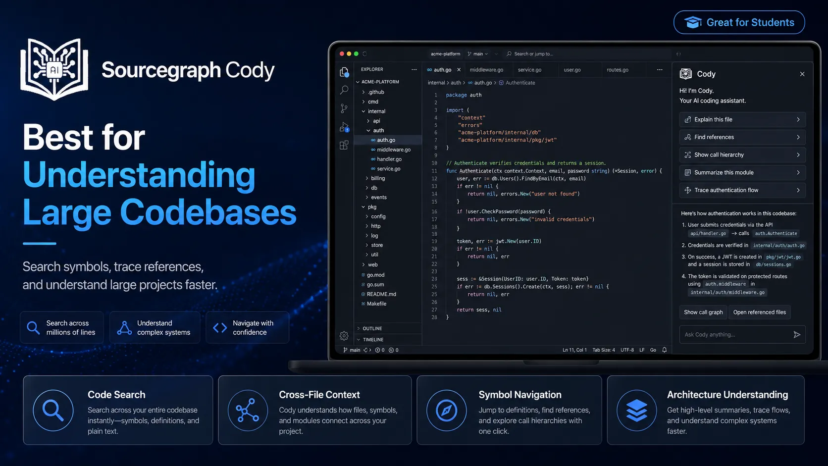 Sourcegraph Cody — Best for Understanding Large Codebases