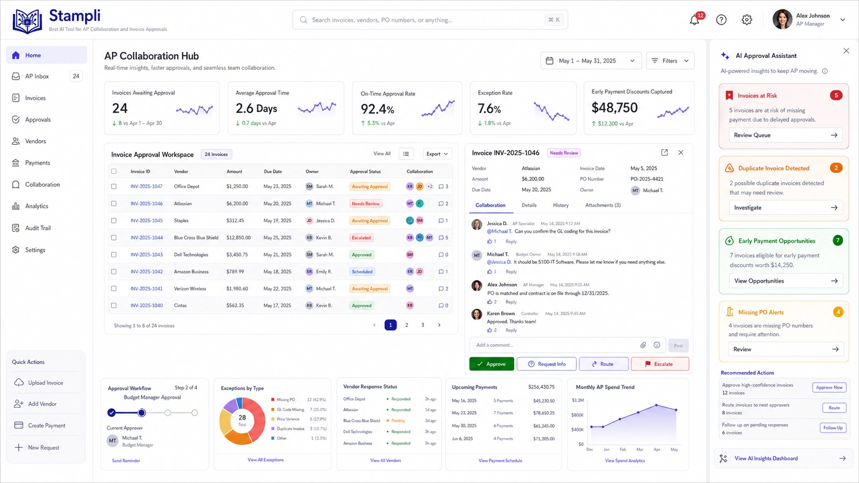 Stampli: Best AI Tool for AP Collaboration and Invoice Approvals