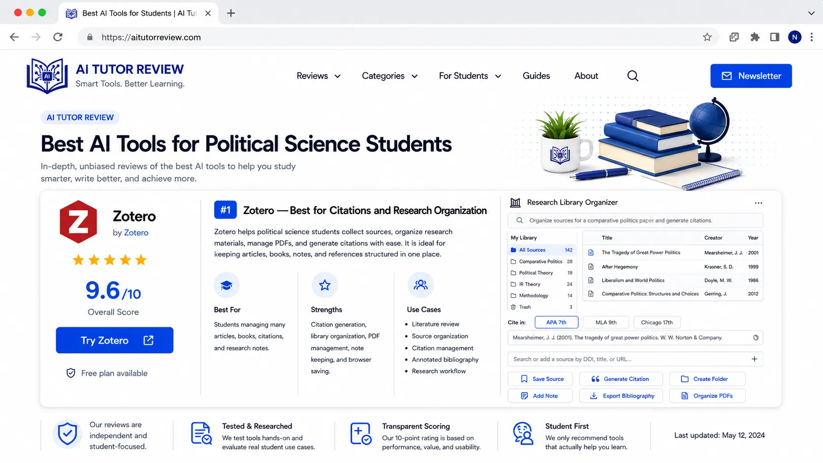 Zotero — Best for Citations and Research Organization