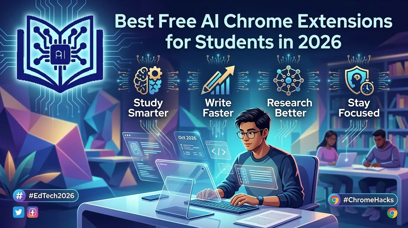 Best Free AI Chrome Extensions for Students in 2026: Study Smarter, Write Faster, Research Better, and Stay Focused