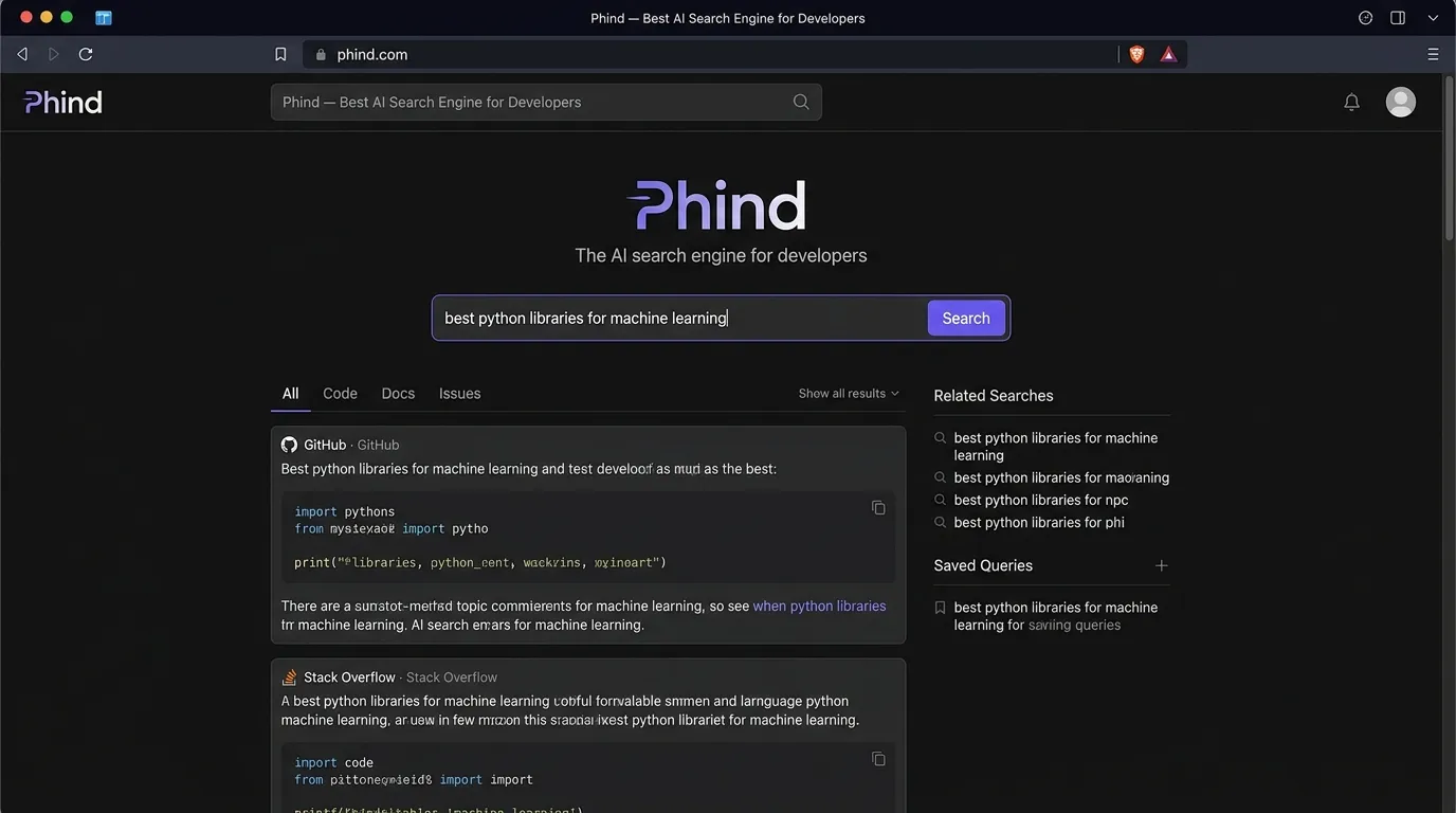 Phind — Best AI Search Engine for Developers