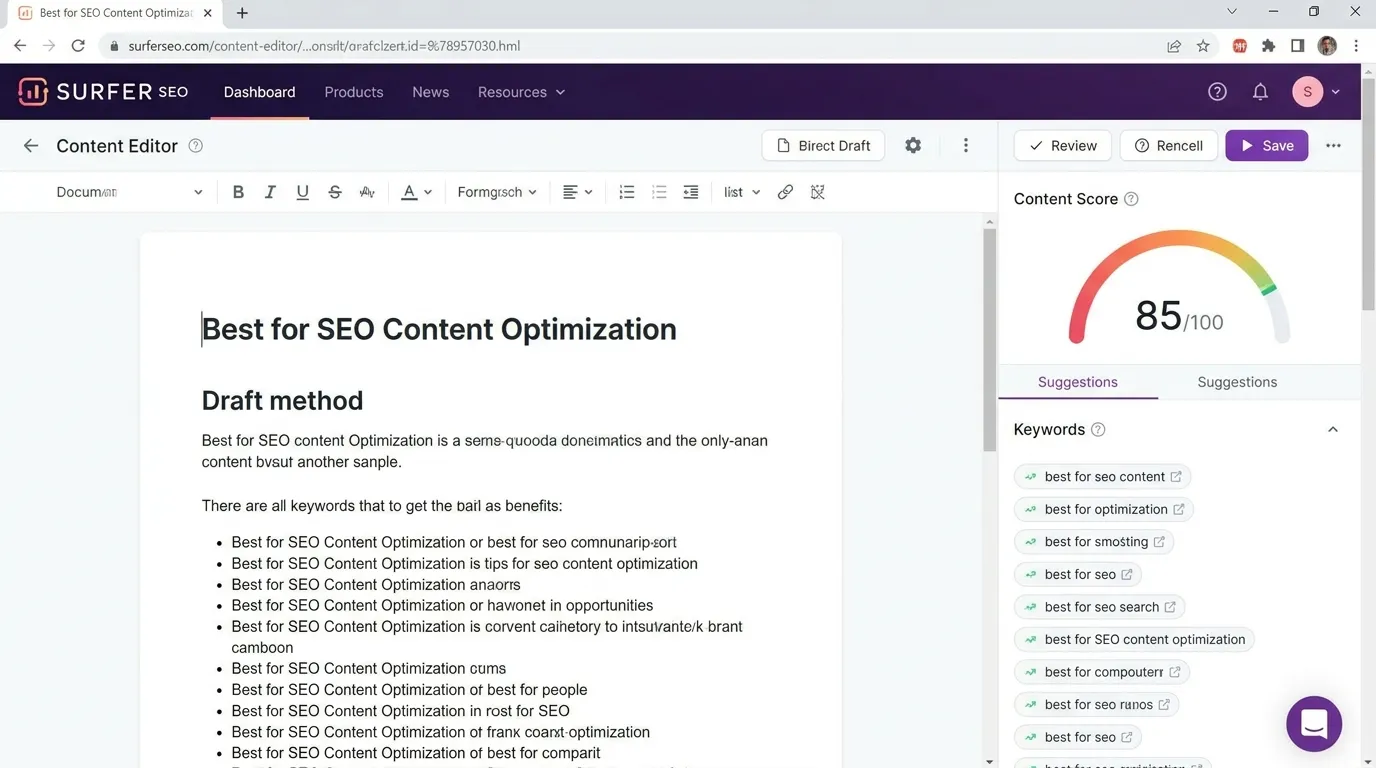 Surfer SEO — Best for SEO Content Optimization